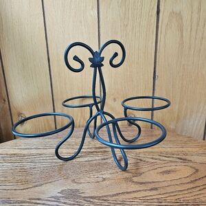 Longaberger Wrought Iron 4 bowl Dessert Condiment Caddy